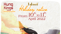 Holiday Notice:  Hung Kings Commemoration