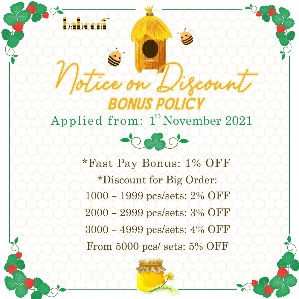 Notice * Change in policy of discount/bonus