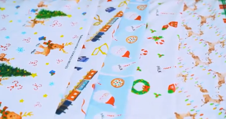 Christmas prints on fabric as customized * Babeeni designer