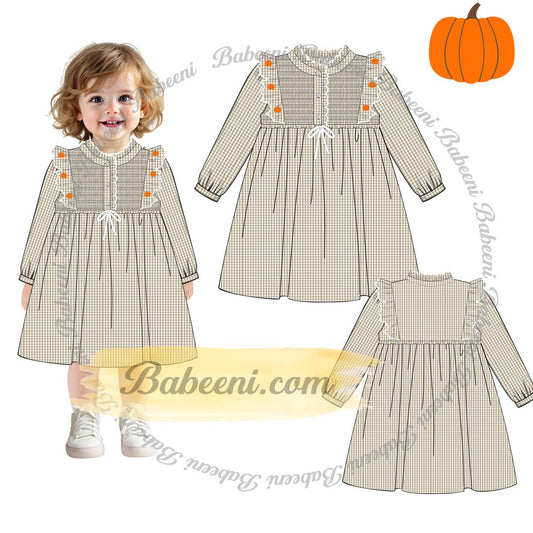 Hand-Smocked Long-Sleeve Baby Girl Dress – DR4385