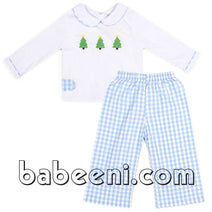 Boy outfits with Christmas tree hand embroidery patterns - BC 818