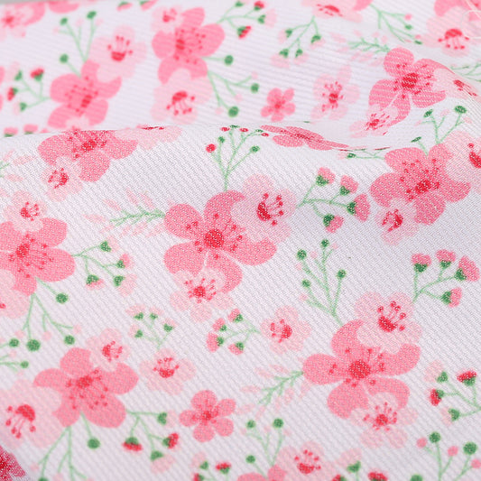 F41- Cherry blossom printed 4.0 in pique fabric