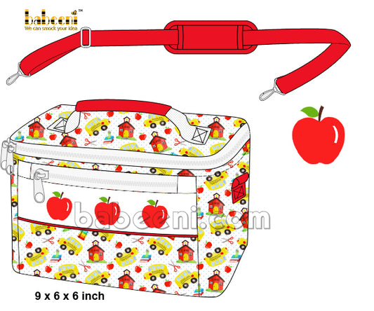 Apple hand smocked lunch box for kids - LB 19