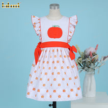 Pumpkin applique dress for girls - DR3895