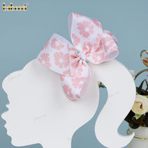 Big Pinky flower pattern bow for children - HB166