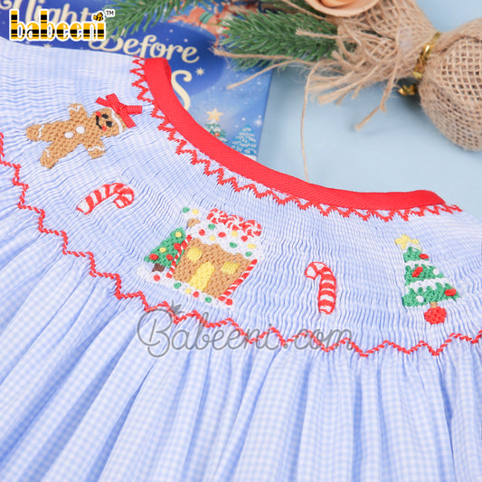 Ginger bread & candy smocked bishop dress - DR3741