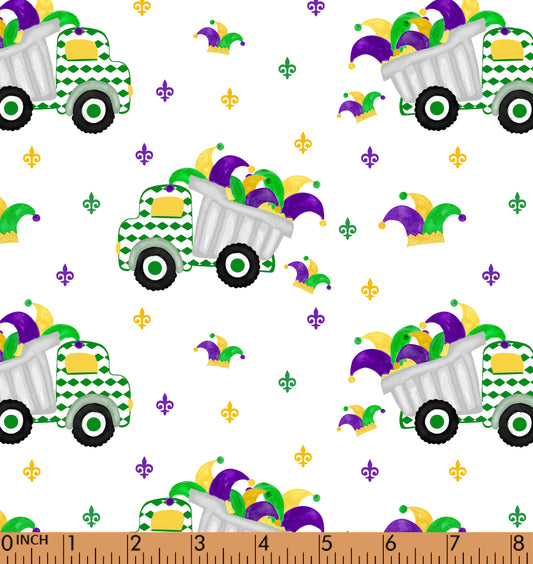 K341- Mardi gras truck knit printing 4.0