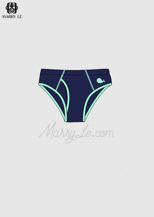 WHALE EMBROIDERY MAN BRIEF - MD285