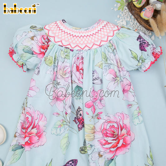 Flowery Rose Butterfly Geometric Dress   - DR 2862