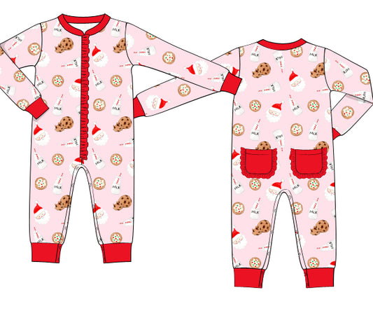 K356- milk, santa cookie pink knit printing 4.0