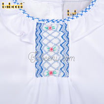 Fancy flower hand embroidery geometric dress – DR 3511