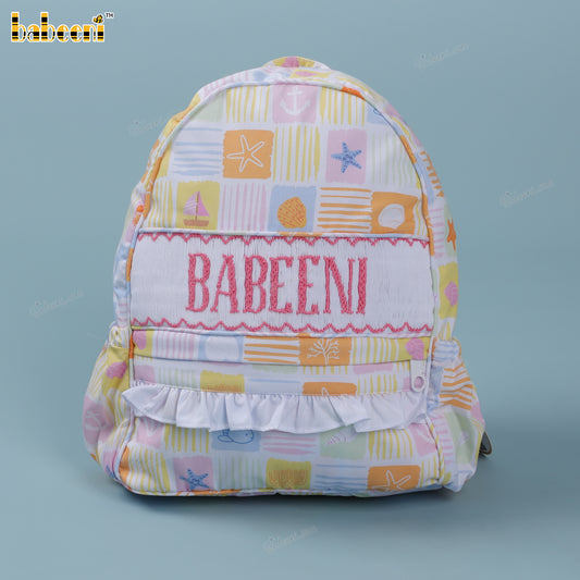 Kid Backpack With Colorful Sea Creature In Small Square - KB88