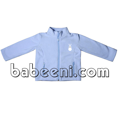 Blue bunny appliqued baby jacket - PO 22