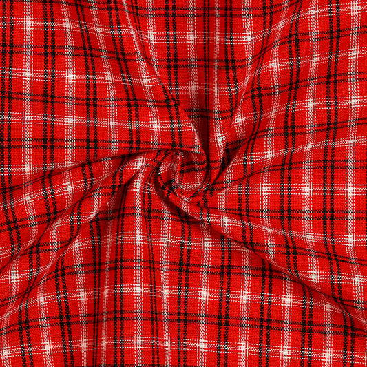 T35-red, white flannel fabric