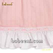 Lovely diamond pintuck pink dress - DR 3000