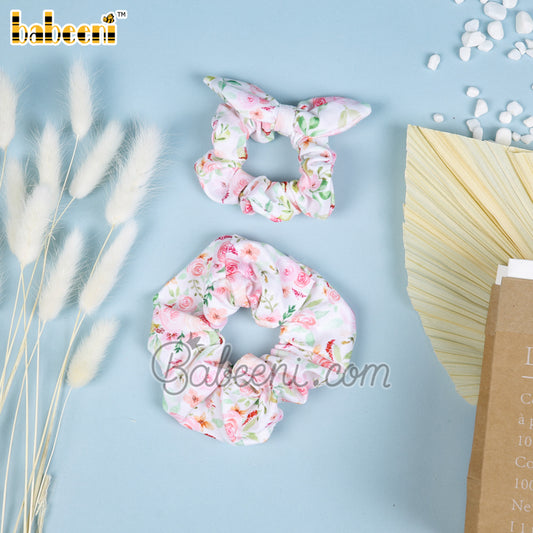 Peach Blossom printed baby scrunchies – HB 106