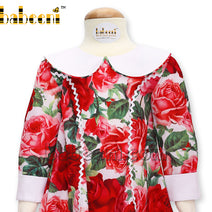 Anthea Luxury red blooming rose dress - DR 2896