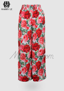 BIG FLORAL PRINTED SHIRRING PANT FOR WOMEN – MD528