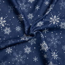 N47- Navy snow flowers corduroy printed 4.0