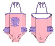 Stunning pink octopus swimwear for little girl - SW 431