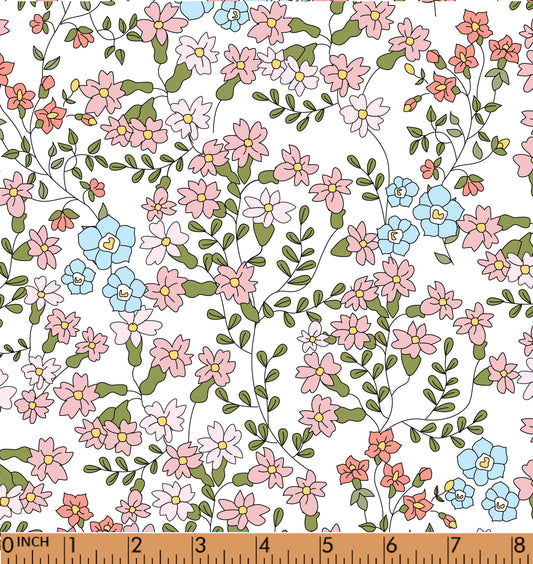 PP10 - blue pink coral floral fabric printing 4.0