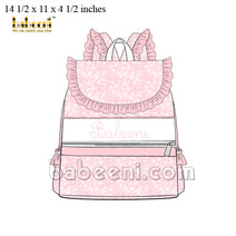 Pink floral pique printed backpack – KB 60