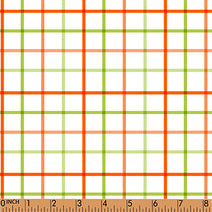 PP206- lime green, orange plaid printing in 4.0 fabric