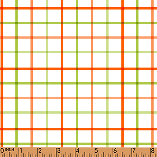 PP206- lime green, orange plaid printing in 4.0 fabric