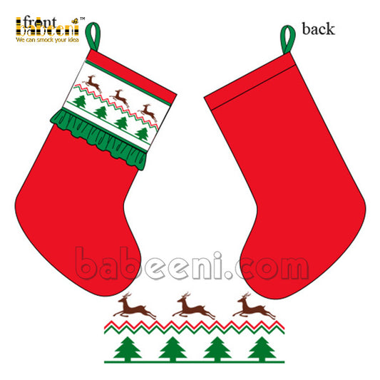 Reindeer smocked stockings - CO 17