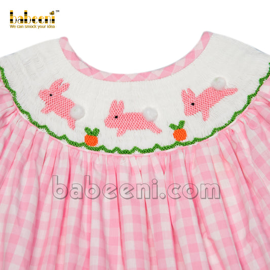 Easter bunny smocked bishop dress - DR 3139