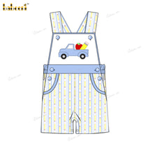 Boy Shortall In Blue And Yellow With Car - BC1262