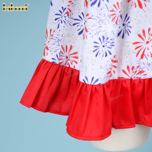 Girl Dress In In Firework US Flag Theme - DR3912