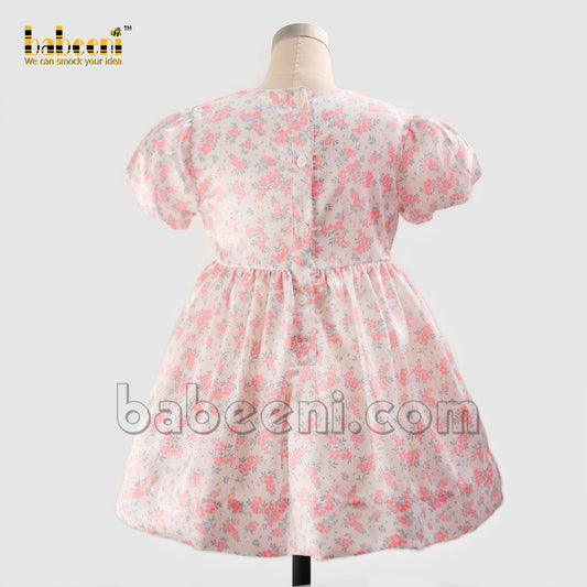 Elegant little girl pocket floral dress - DR 3238