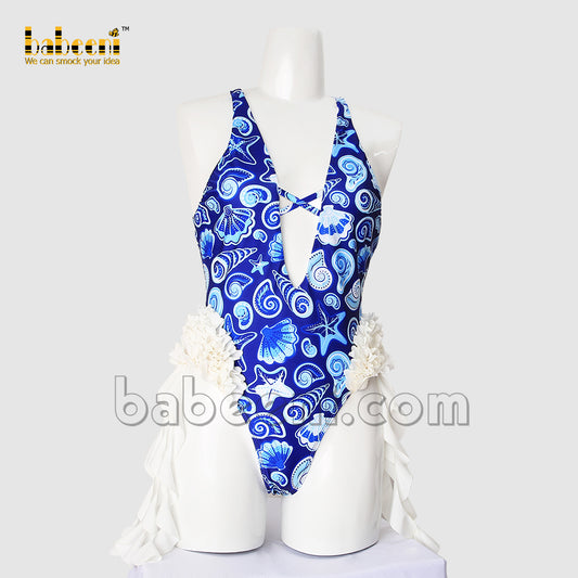 Cool blue ocean creatures women swimwear-MS 09