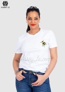 BEE EMBROIDERED T-SHIRT FOR WOMEN-MD131