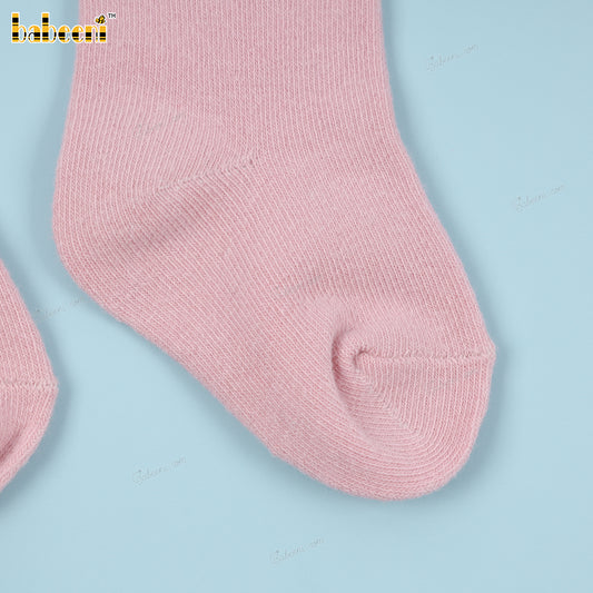 Kid Sock In Pink Princess Embroidered - HS38