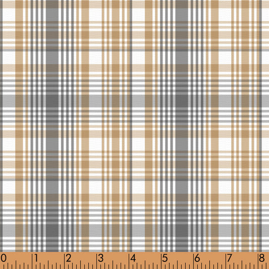 M79 - grey and tan plaid fabric