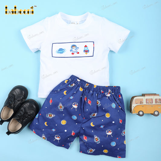 2 Piece Set Smocked Rocket For Boy - BC1100