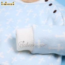 White cross printed baby cardigan - ST 116