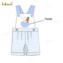 Boy Applique Shortalls In Blue - BC1195