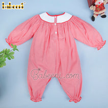 Christmas deer hand smocked baby bubble – DR 3468