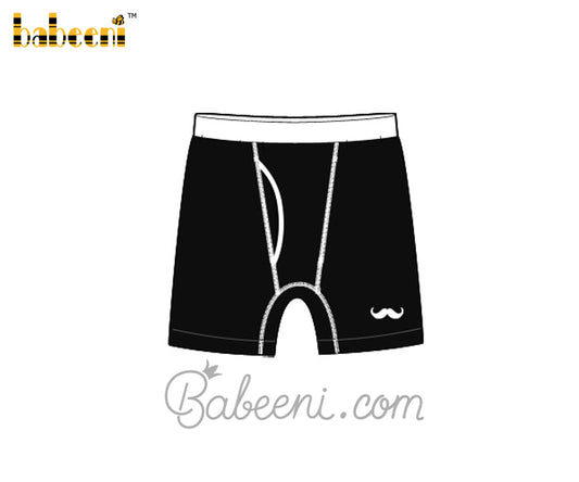 Beard embroidery black underwear - UM 18