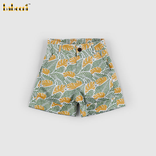 BC1468-Boys Tropical Print Casual Shorts