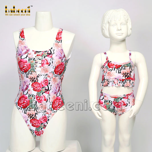 Rose flower matching swimwear for mom & daughter - FW 09