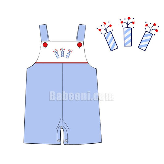 Firework applique boy romper for Independence Day - BC 813