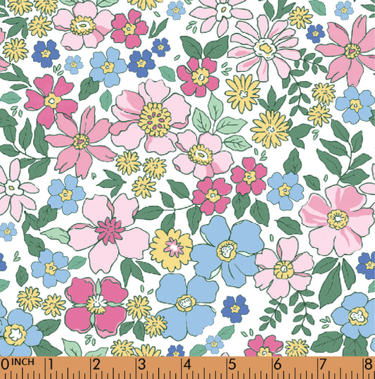 PP14 - pink, blue, yellow floral fabric printing in 4.0