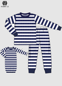 CUSTOMIZE NAVY STRIPE MOM AND GIRL MATCHING OUTFIT - MD183