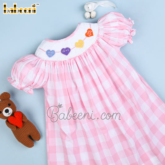 Sweet heart  smocked dress in bishop style - DR 3340