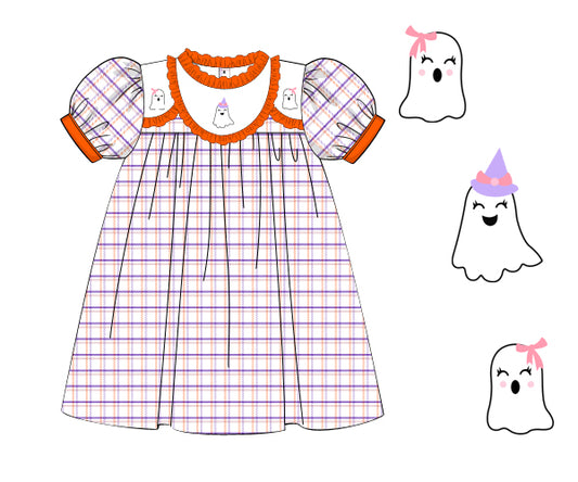 Girl Dress In Purple And Orange - DR3983