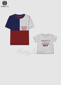 LETTER PRINTED MATCHING DADDY AND BOY T-SHIRT - MD401